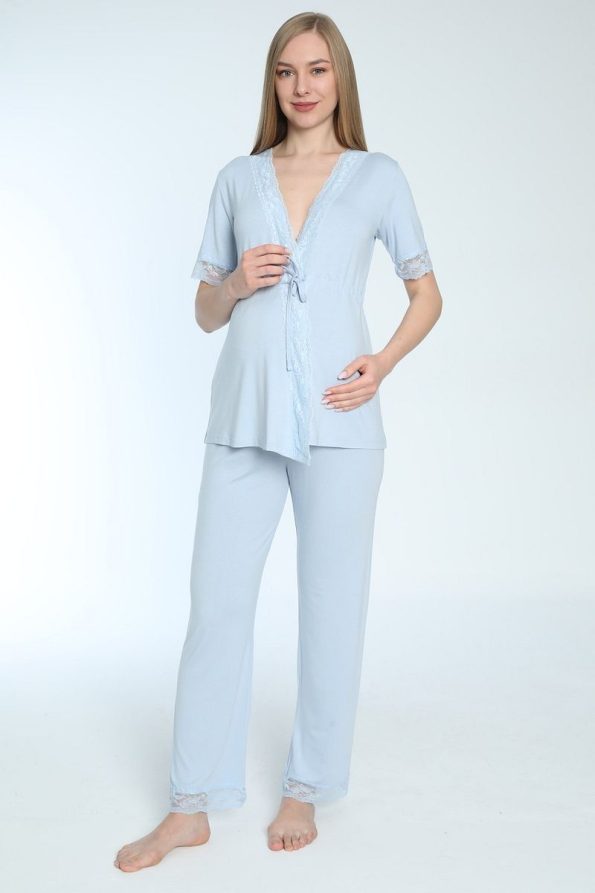 Miss World Lissa Front-Opening Maternity and Nursing Pajama Set