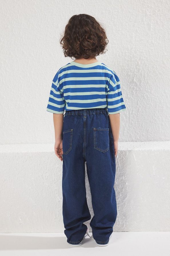 Trendyolmilla Kids Dark Blue Boys Balloon Fit Cotton Denim Jeans