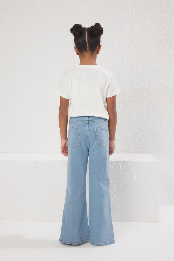 Trendyolmilla Kids Light Blue Girls Wide Leg Denim Jeans