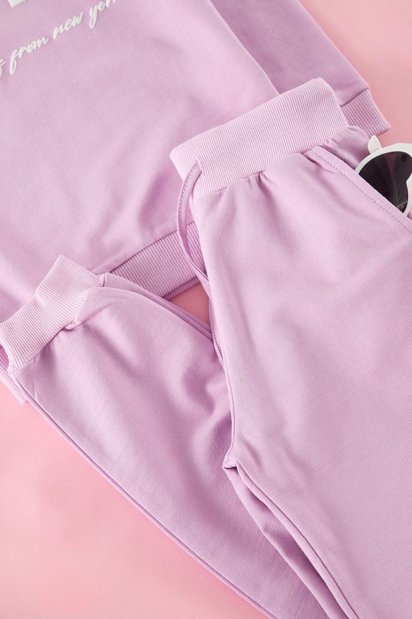 Trendyolmilla Kids Lilac Girl's Slogan Knit Set