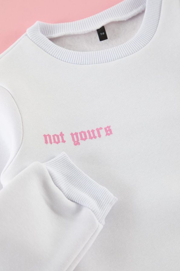 Trendyolmilla Kids White Girls Printed Back Mini Me Sweatshirt