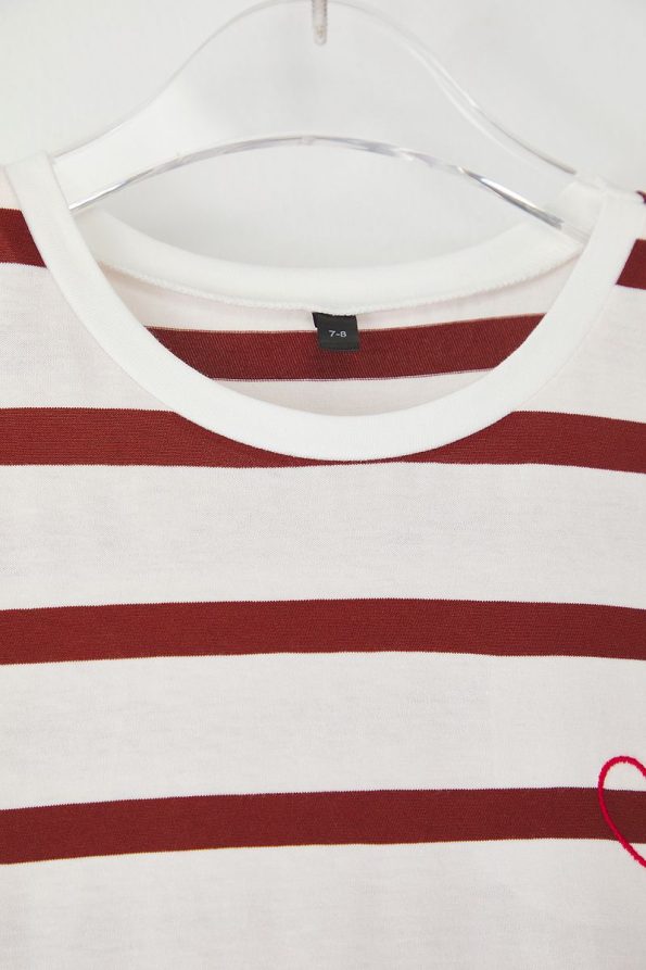 Trendyolmilla Kids Orange Striped Short Sleeve Cotton T-Shirt