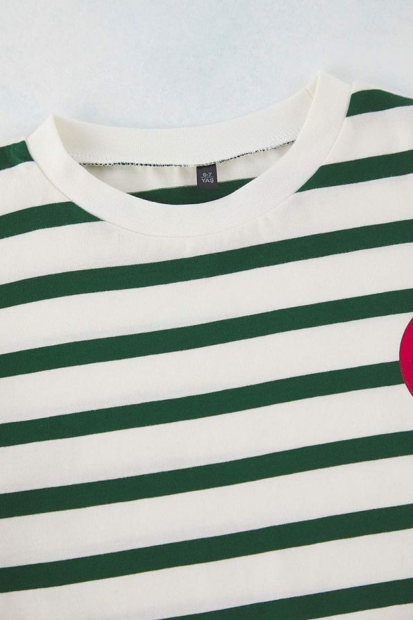 Trendyolmilla Kids Green Striped Knit T-Shirt