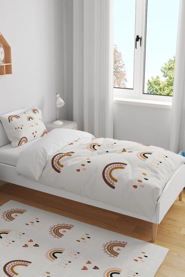 Evpanya Rainbow Pattern Single Bed Set for Kids