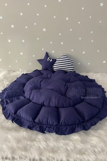 Jaju Baby Nest Navy Striped Convertible Play Mat