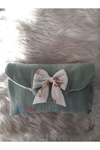Jaju Baby Nest Green Waffle Fabric Fawn Design Baby Changing Bag