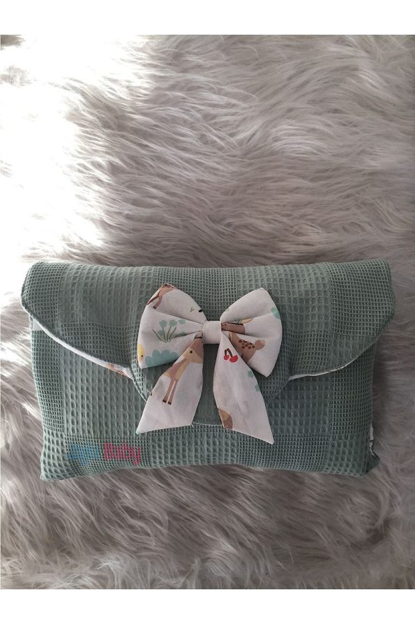 Jaju Baby Nest Green Waffle Fabric Fawn Design Baby Changing Bag