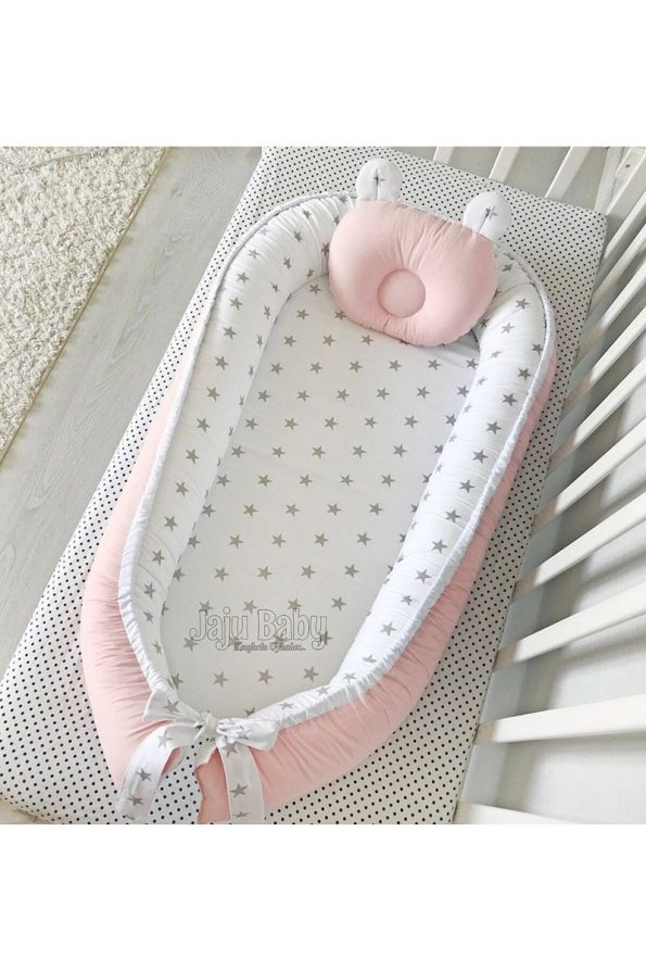 Jaju Baby Nest Powder Gray Star Design Luxury Co-Sleeping Crib