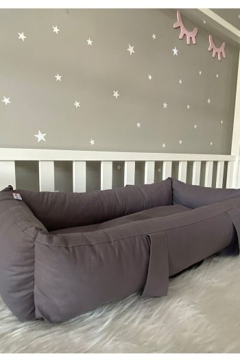 Jaju Baby Nest Rectangular Gray Special Design Bedside Baby Crib