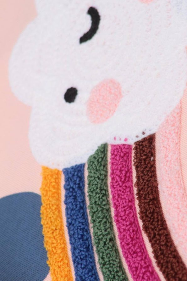 Rainbow Pattern Cotton Sweatshirt and Leggings Set for Girls