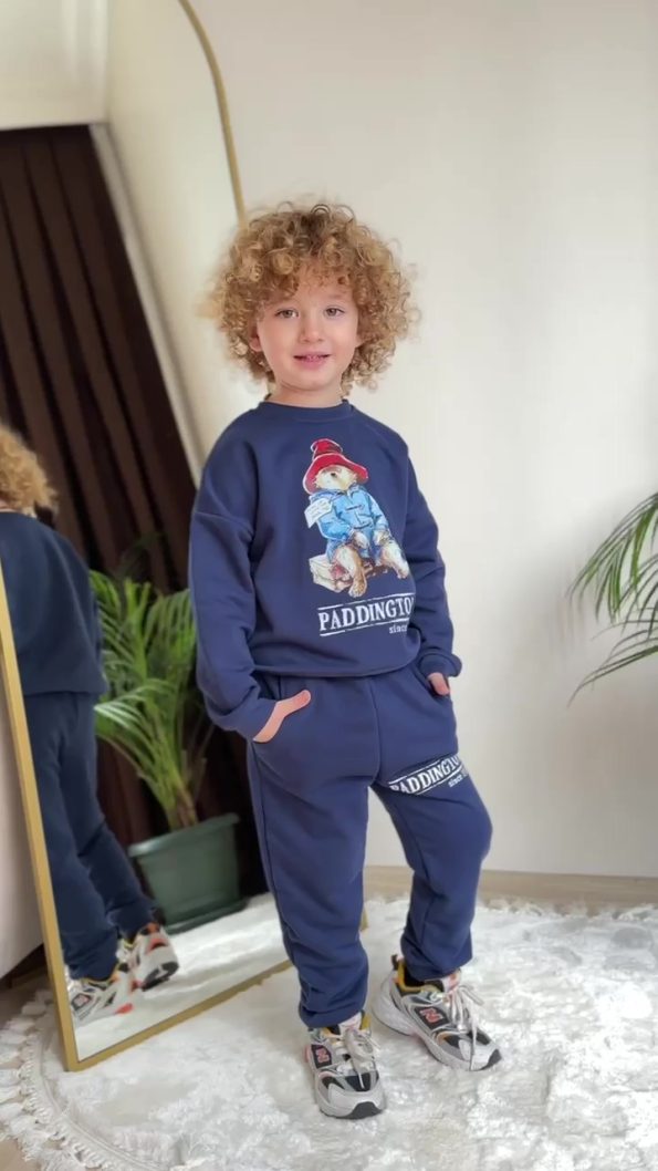 GOKJOY BOUTIQUE TEDDY BEAR PRINT PREMIUM QUALITY BOYS' SWEATSUIT SET