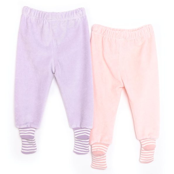 Girls' Velvet Purple Pants with Socks
