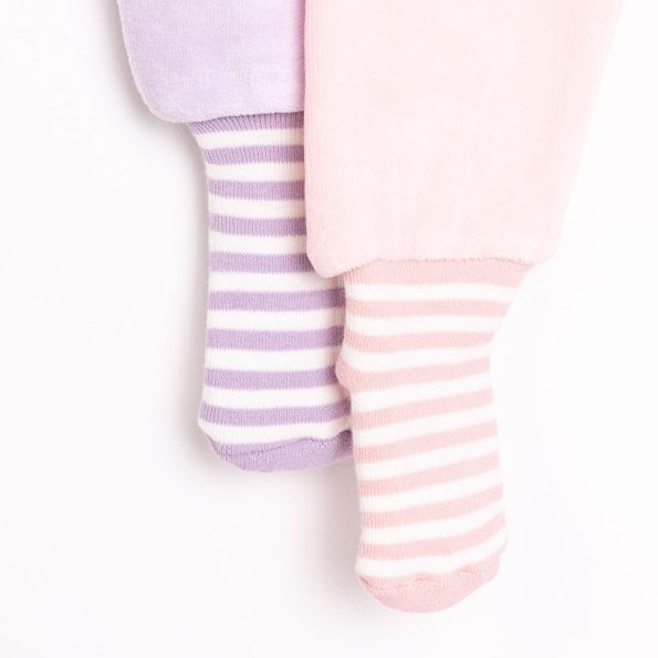 Girls' Velvet Purple Pants with Socks