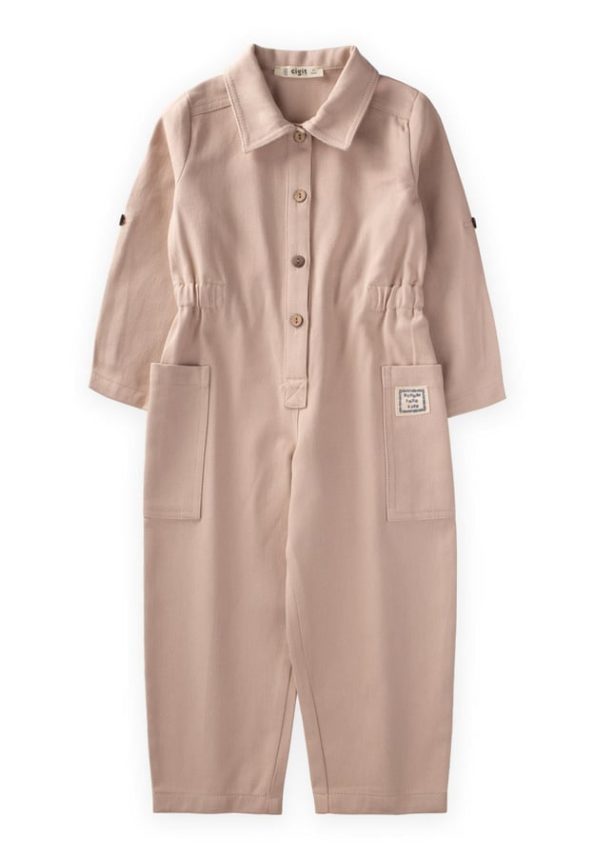 Beige Gabardin Overall for Ages 2-7
