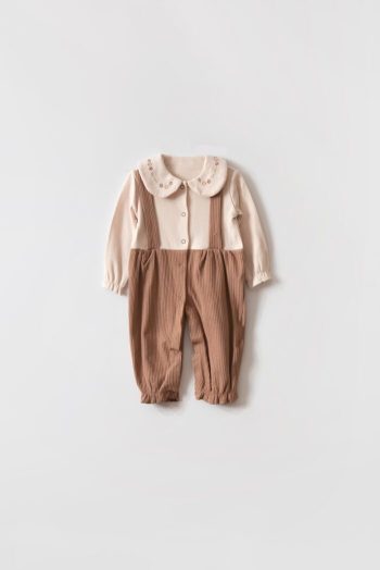 Embroidered Collar Baby Girl Jumpsuit