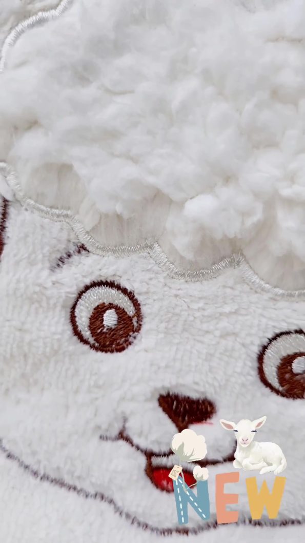 Soft Cotton Baby Bath Towel Wrap 80x80cm Cream Lamb
