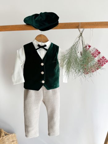 Merlin Pine Green Vest Romper Shirt