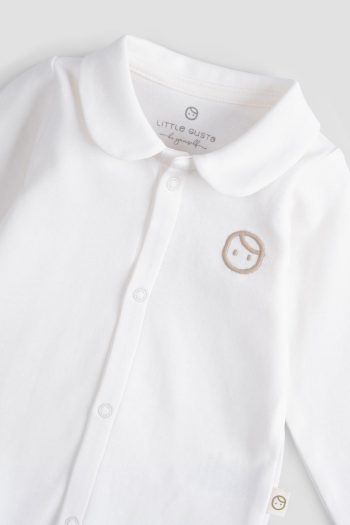 Organic Cotton Baby Collar Bodysuit Cream