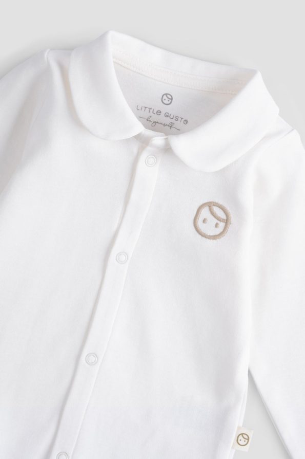 Organic Cotton Baby Collar Bodysuit Cream