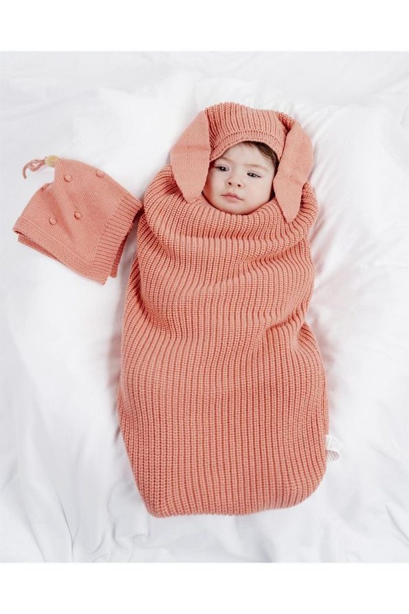 Minora Knitted Bunny Ear Sleepsack Set