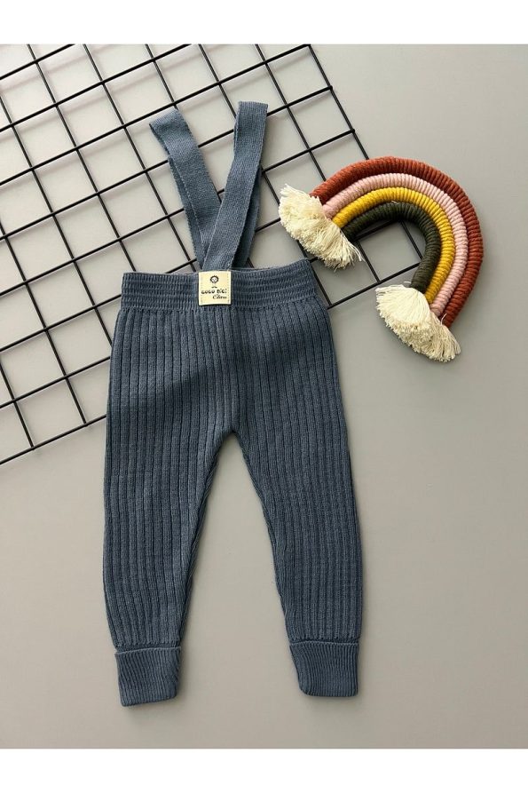Sparrow Laurel Indigo High Waist Adjustable Baby Knit Leggings