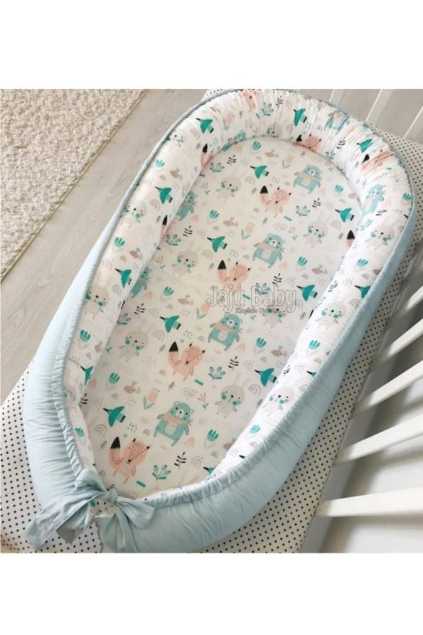 Jaju Baby Nest Cute Animals Design Luxury Orthopedic Side Bed