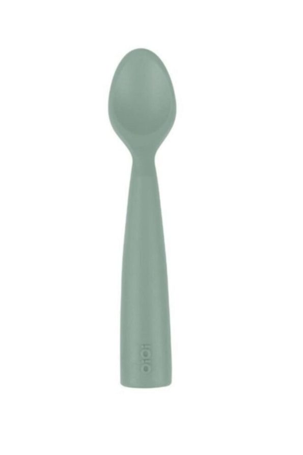 OiOi 3-Piece Set with Lidded Bowl, Snack Spoon, and Portion Plate in River Green