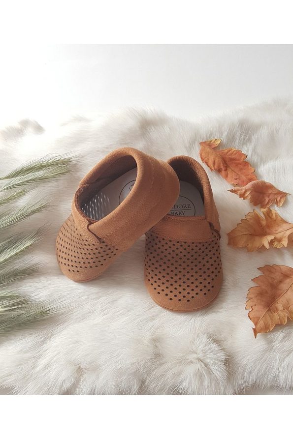 Hodore Dante Genuine Leather Moccasins Tan