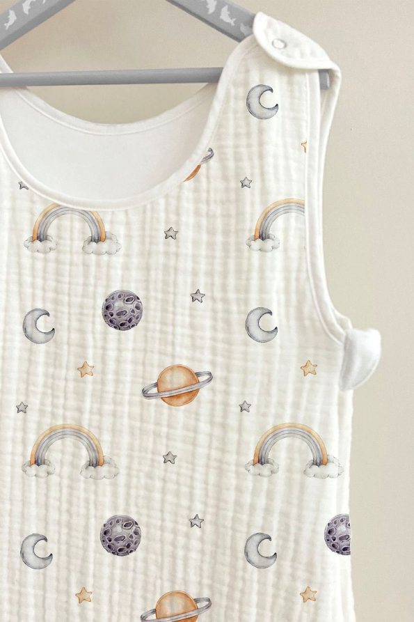 Tuğba Swan 4-Layer Muslin Baby Sleep Sack (0-18 Months) - Galaxy