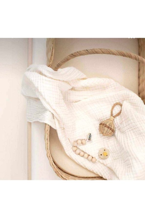JUNIPERUS Ecru 4-Layer Multi-Purpose Muslin Blanket