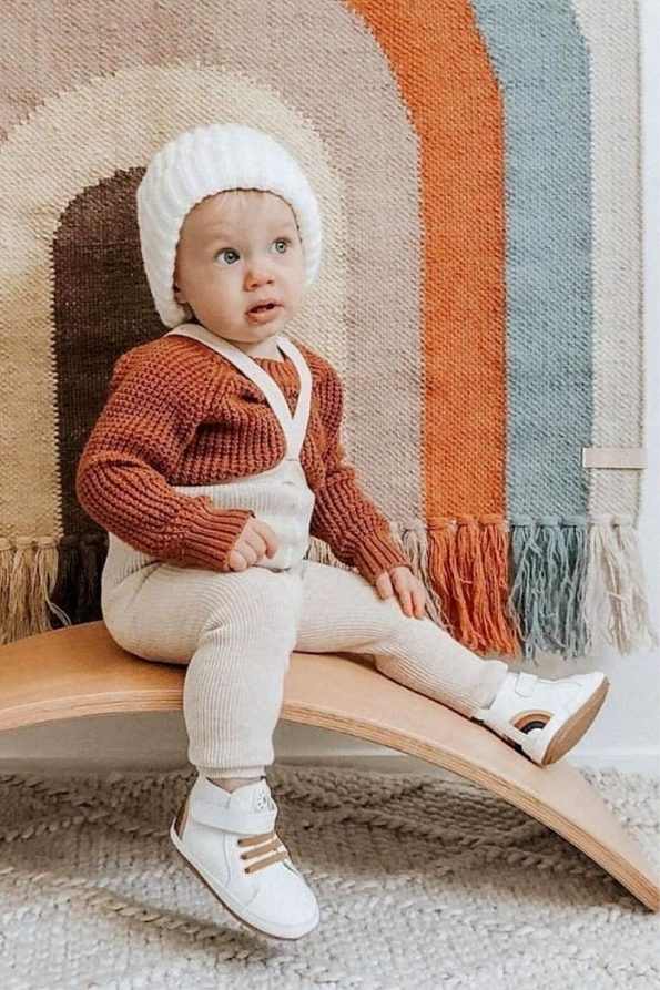 Minytrendy 2-Piece Set for Boys and Girls - All Seasons Cross-Strap Flexible Knit Baby Leggings