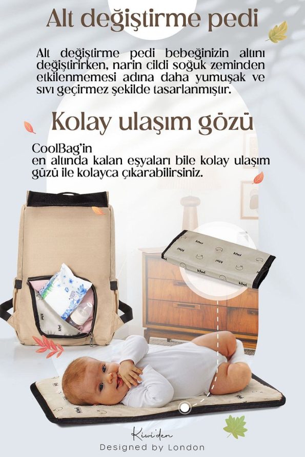 Kiwi Coolbag Mother Baby Bag - Gray