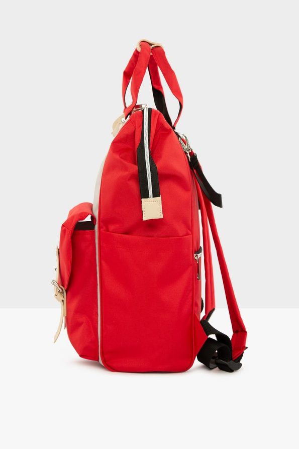 Bagmori Red Women's Logo Pocket Mother Baby Bag