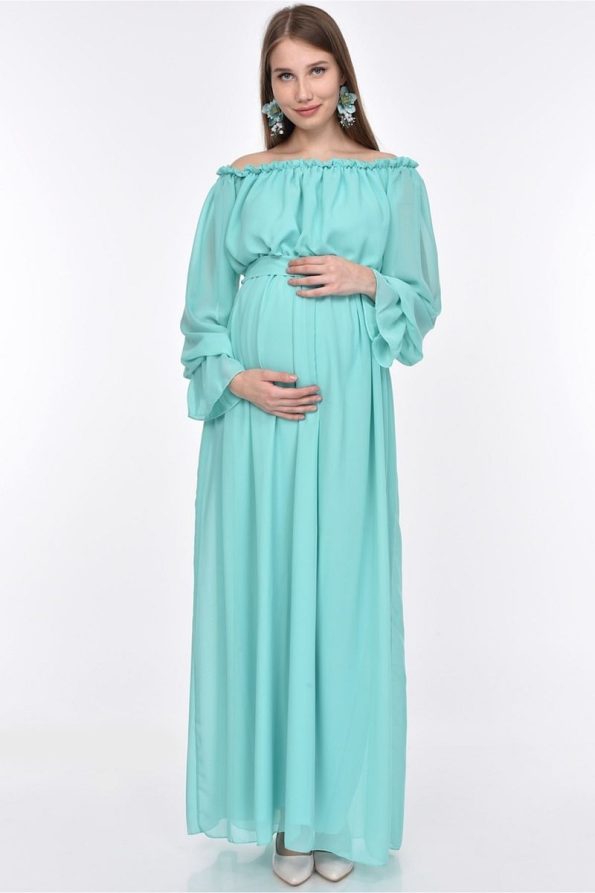 MODA LABIO Flowing Maternity Dress Mint Green