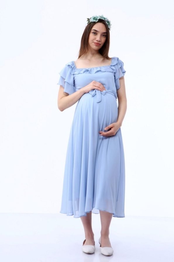 ADASTYLE Chiffon Baby Blue Dress