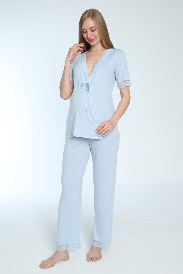 Miss World Lissa Front-Opening Maternity and Nursing Pajama Set