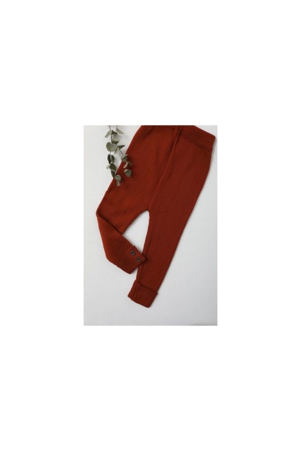 Gogo Bici Button Detail Ribbed Baby Knit Leggings