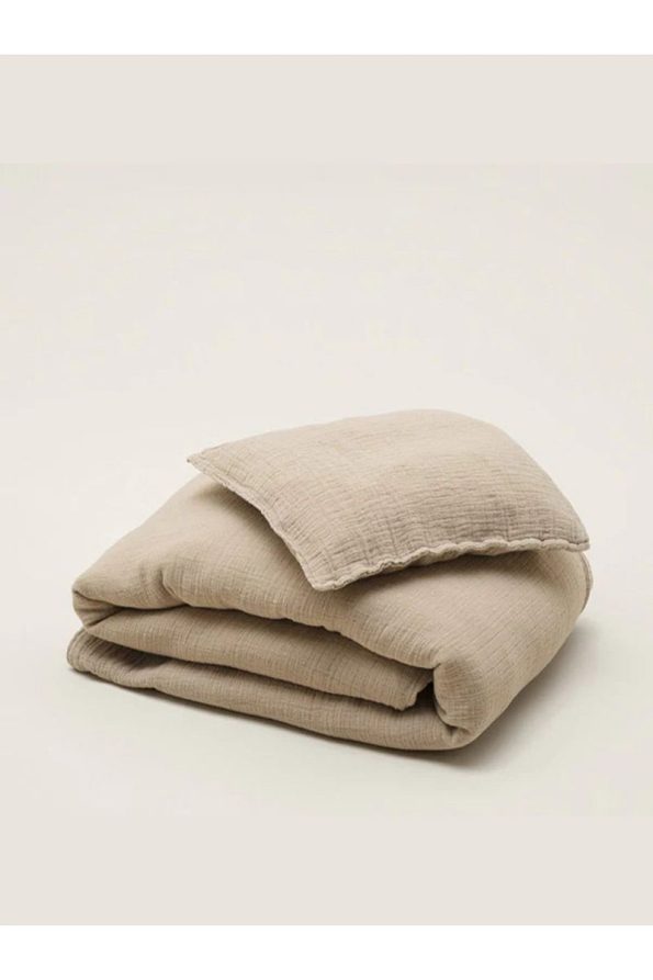 Mother's Voice Crinkle Muslin Baby Bedding Set - Beige