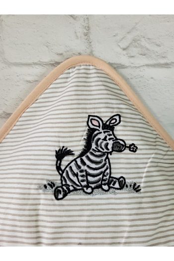 100% Cotton Soft Baby Bath Towel Wrap 75x75cm Zebra/White