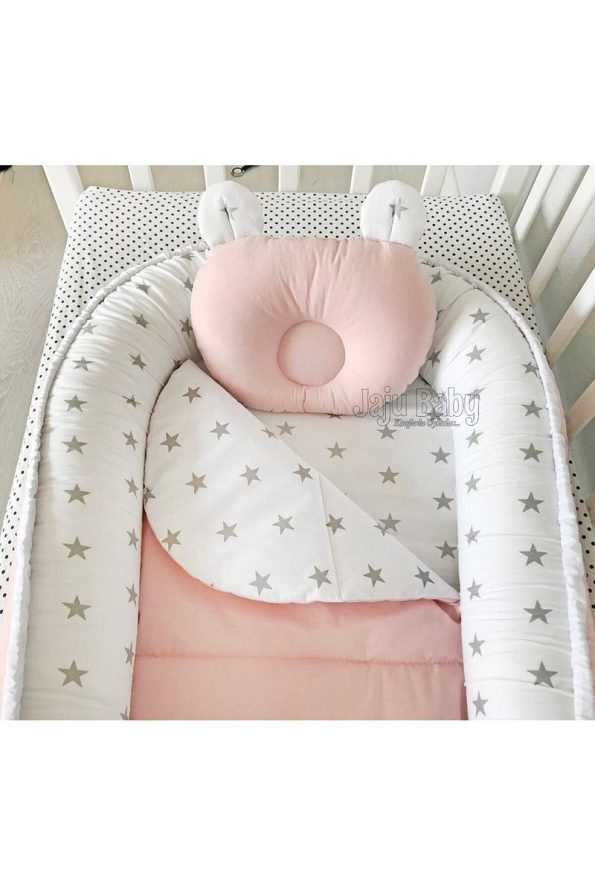Jaju Baby Nest Powder Gray Star Design Luxury Co-Sleeping Crib
