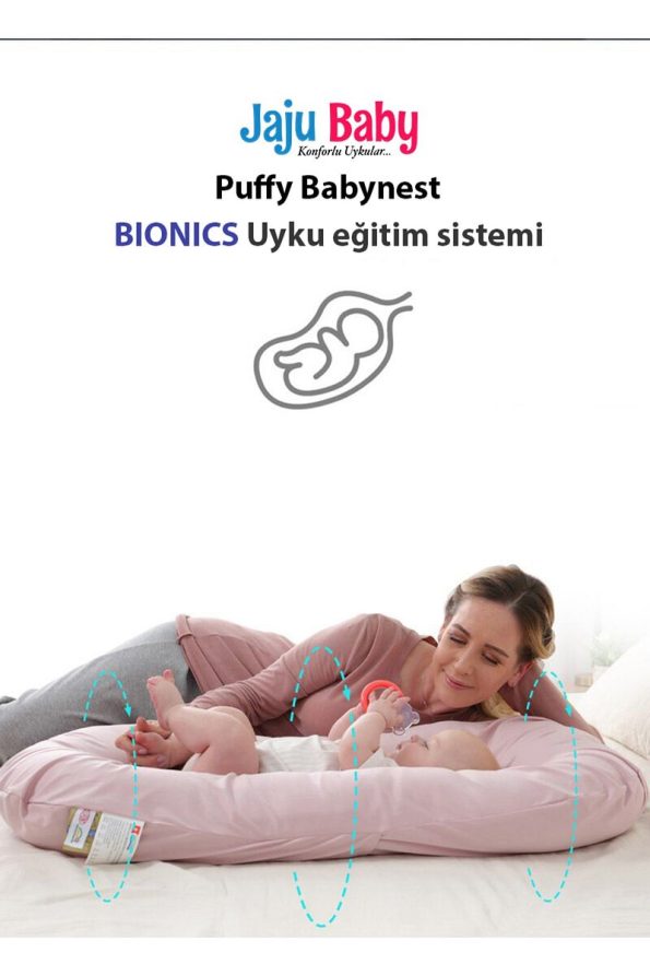 Jaju Baby White Puffy Babynest Organic Cotton Luxurious Baby Nest 70x55 Cm