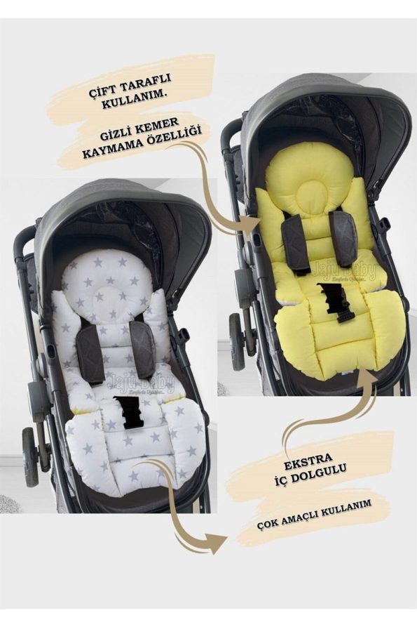 Jaju Baby Yellow Star Baby Stroller Cushion