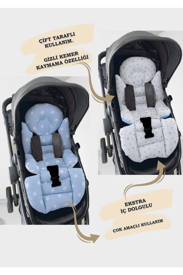 Jaju Baby Blue Little Star Stroller Cushion
