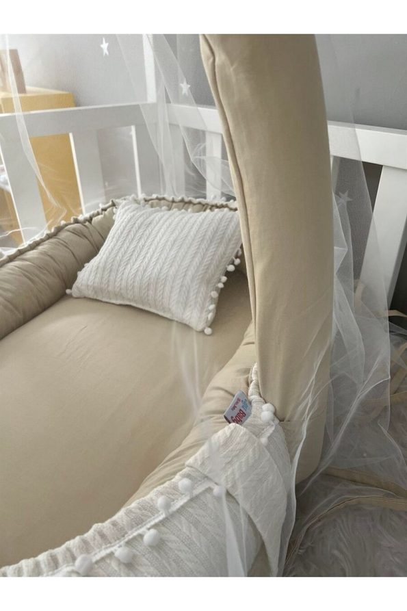 Jaju Baby Nest Knitted Fabric Canopy with Toy Attachment Luxury Design