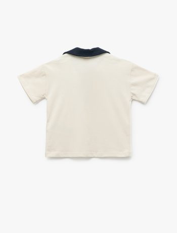 Boys' Cotton Printed Short Sleeve Polo T-Shirt