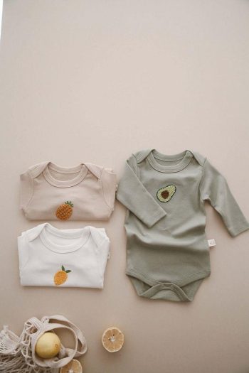 Set of 3 Embroidered Long Sleeve Bodysuits