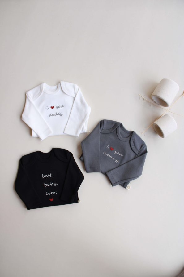 3-Piece Embroidered Long Sleeve Bodysuit Set Model 7