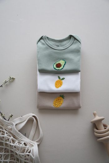 3-Pack Embroidered Short Sleeve Bodysuits