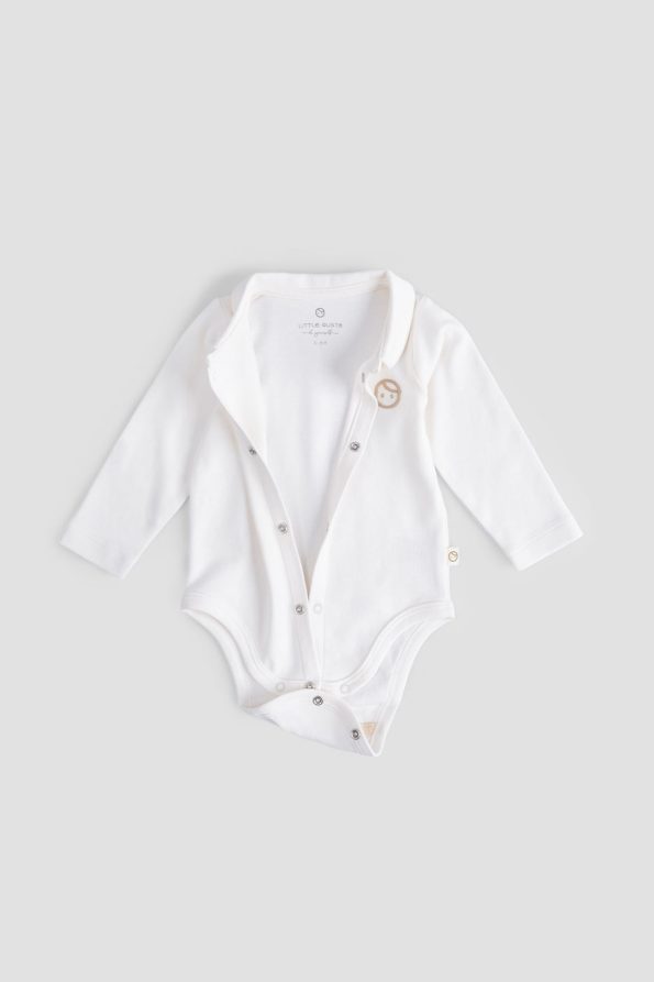 Organic Cotton Baby Collar Bodysuit Cream