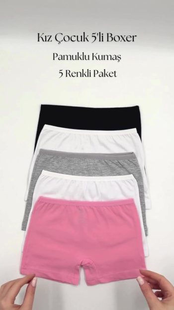 Öts Girls' Colorful 5-Pack Stretch Boxer Leggings